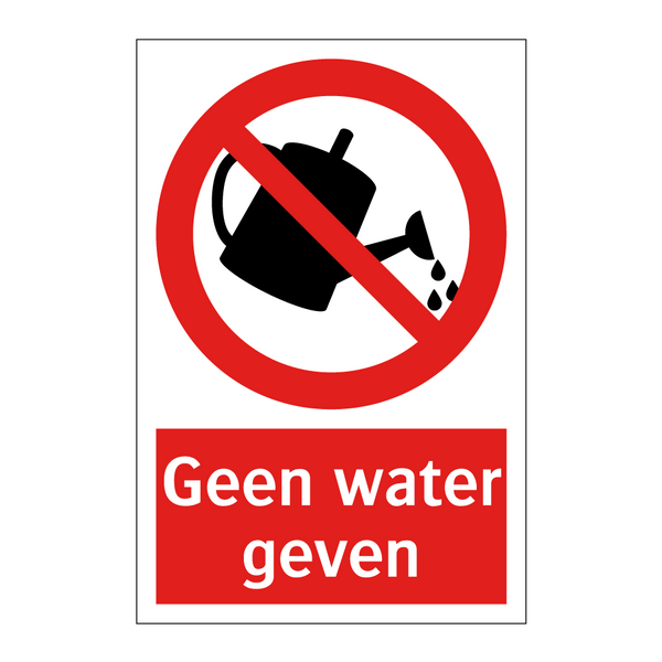 Geen water geven