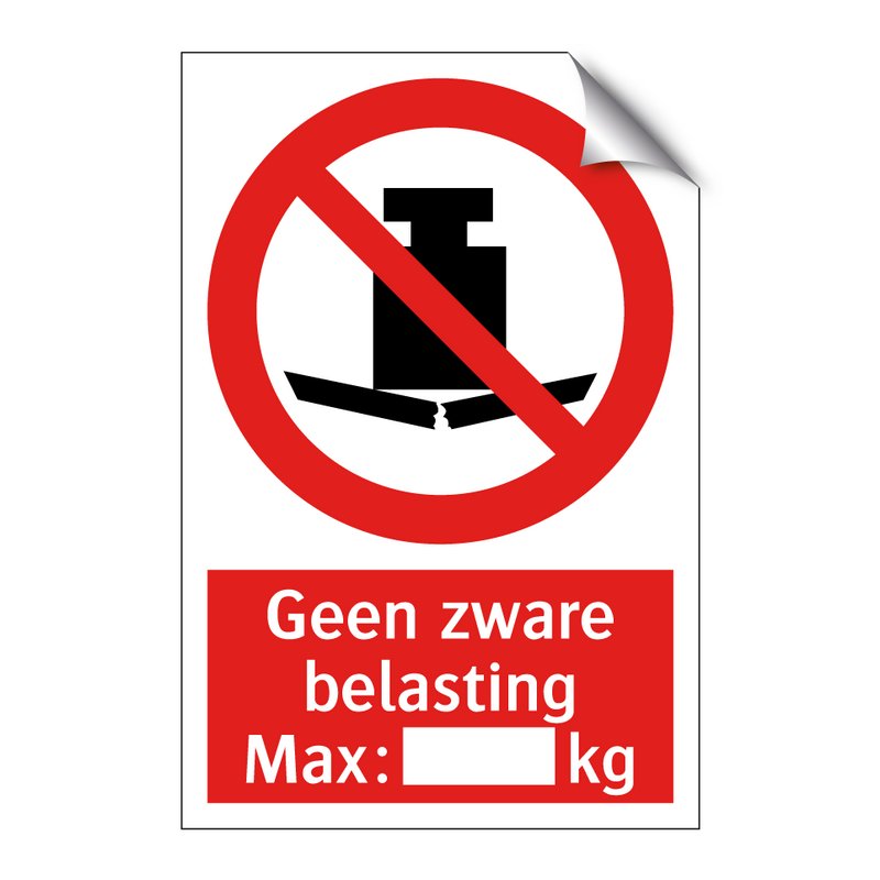 Geen zware belasting Max.: kg