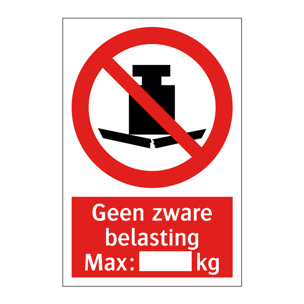 Geen zware belasting Max.: kg