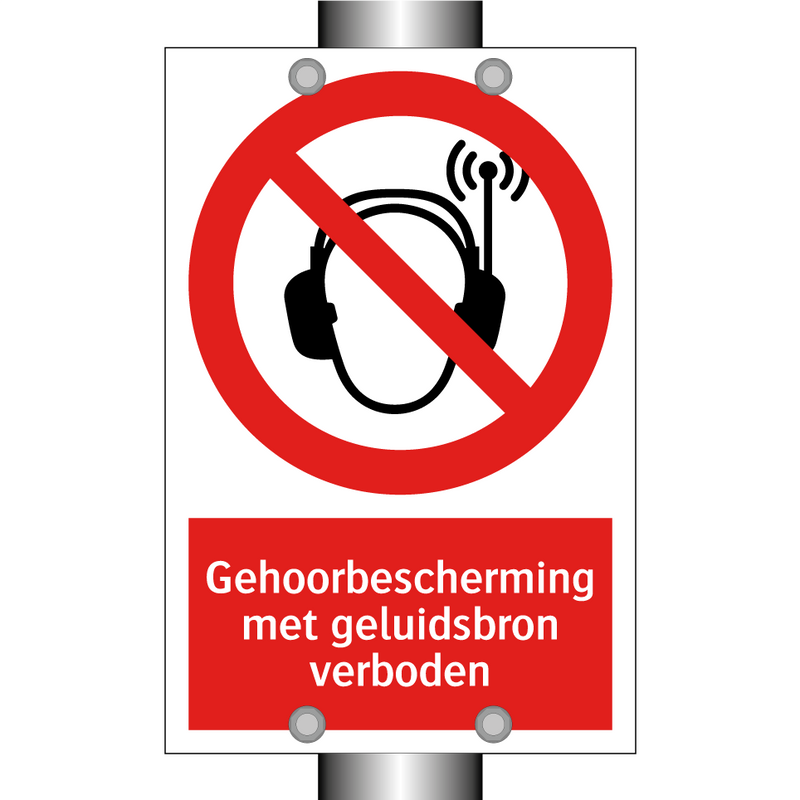 Gehoorbescherming met geluidsbron verboden