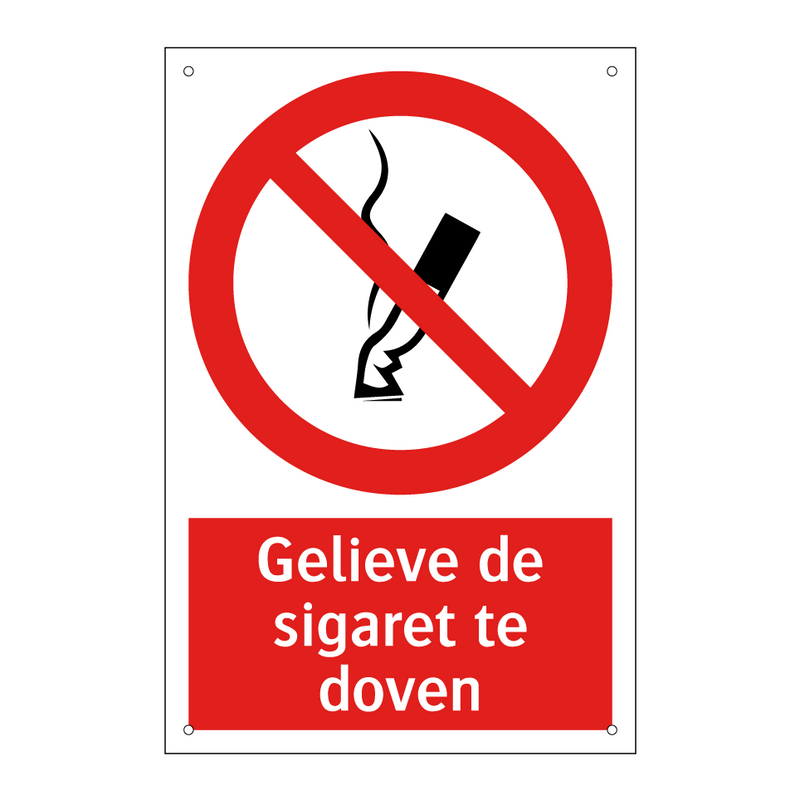 Gelieve de sigaret te doven