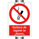 Gelieve de sigaret te doven