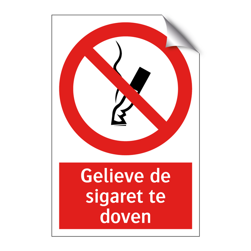 Gelieve de sigaret te doven