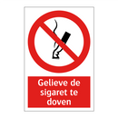 Gelieve de sigaret te doven