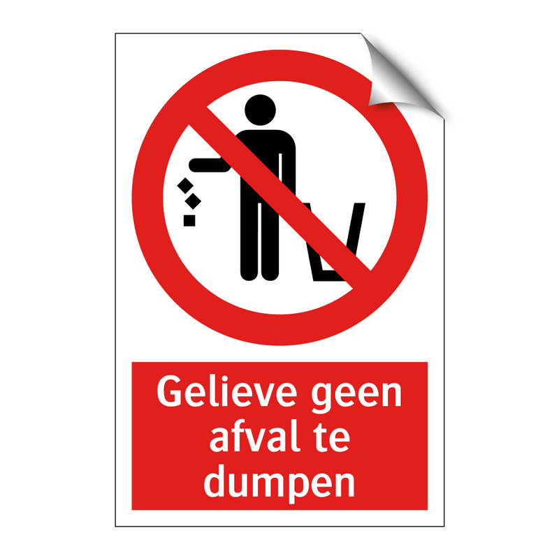 Gelieve geen afval te dumpen