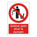 Gelieve geen afval te dumpen