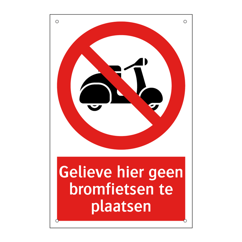 Gelieve hier geen bromfietsen te plaatsen