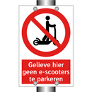 Gelieve hier geen e-scooters te parkeren