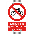 Gelieve hier geen fietsen te parkeren