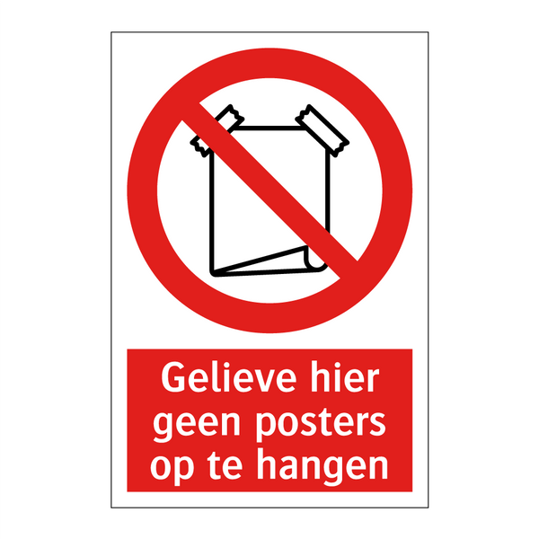 Gelieve hier geen posters op te hangen