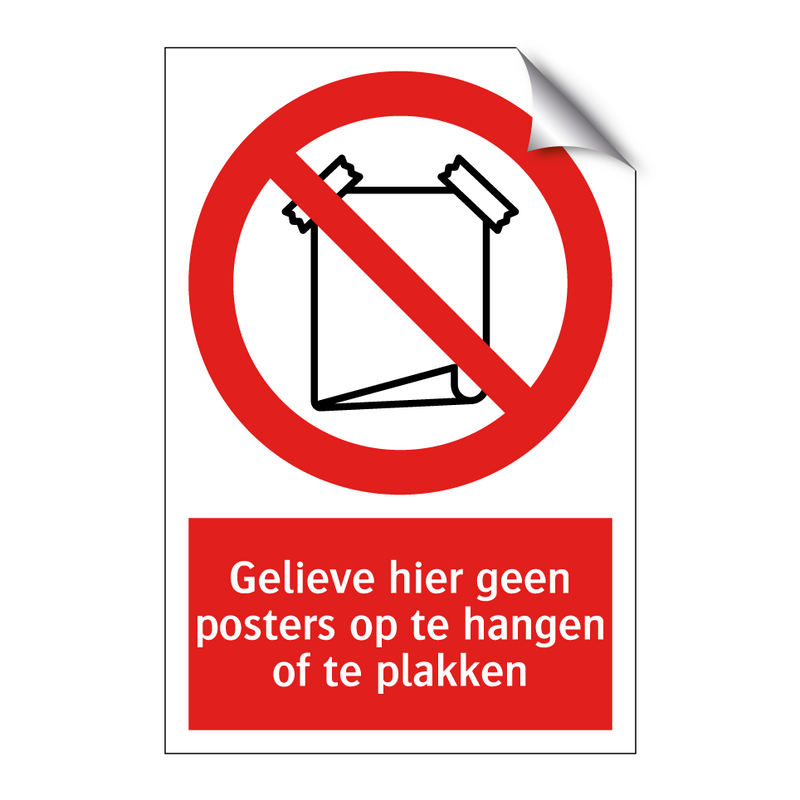 Gelieve hier geen posters op te hangen of te plakken