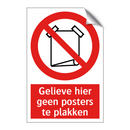 Gelieve hier geen posters te plakken