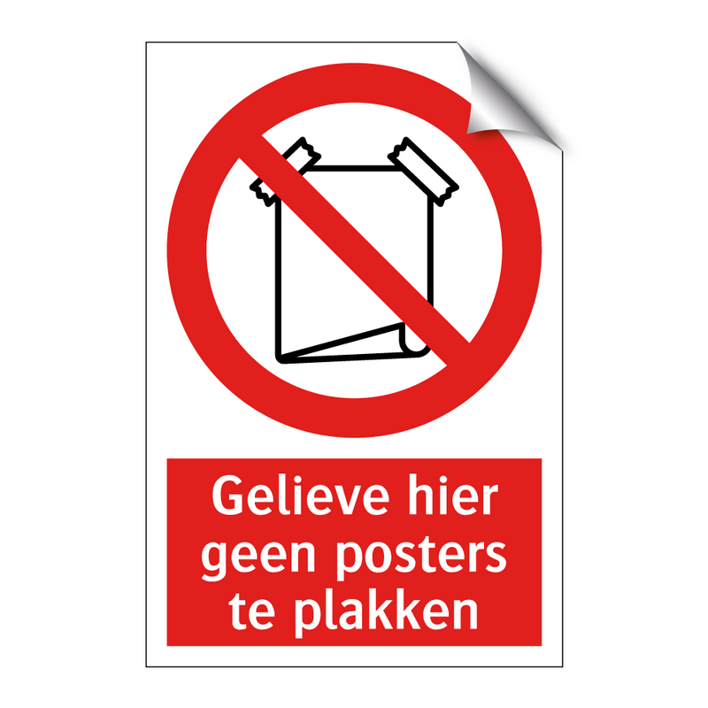 Gelieve hier geen posters te plakken