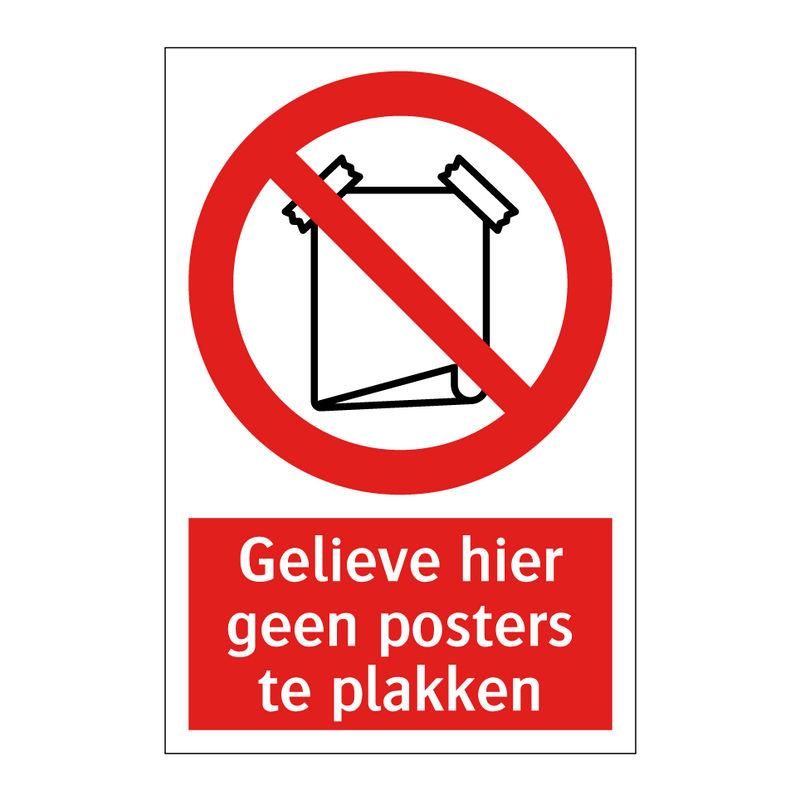 Gelieve hier geen posters te plakken