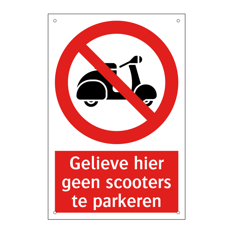 Gelieve hier geen scooters te parkeren