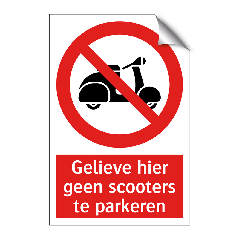 Gelieve hier geen scooters te parkeren