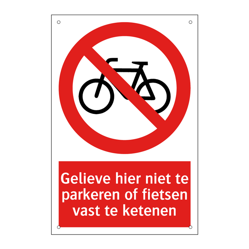 Gelieve hier niet te parkeren of fietsen vast te ketenen
