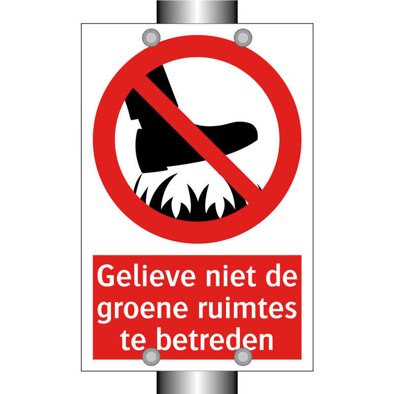 Gelieve niet de groene ruimtes te betreden