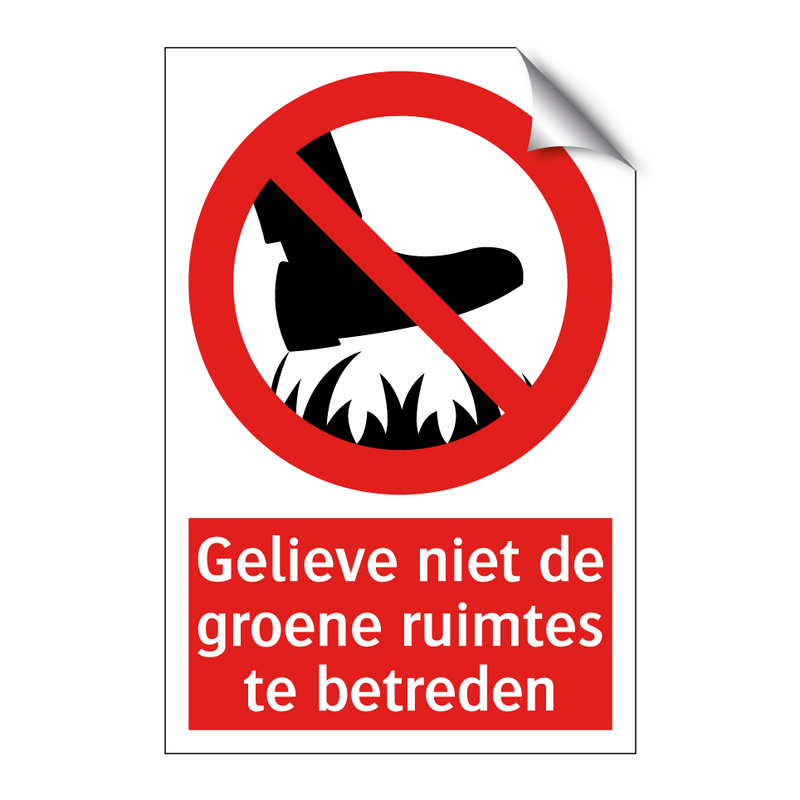 Gelieve niet de groene ruimtes te betreden