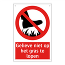 Gelieve niet op het gras te lopen