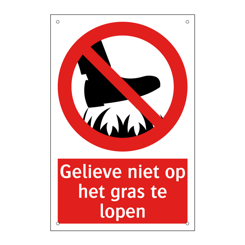 Gelieve niet op het gras te lopen