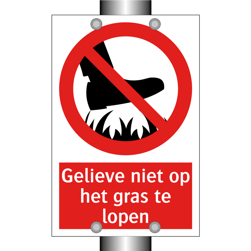 Gelieve niet op het gras te lopen