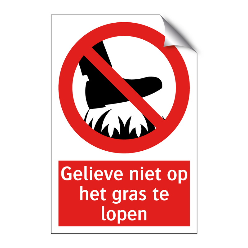 Gelieve niet op het gras te lopen