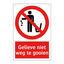 Gelieve niet weg te gooien