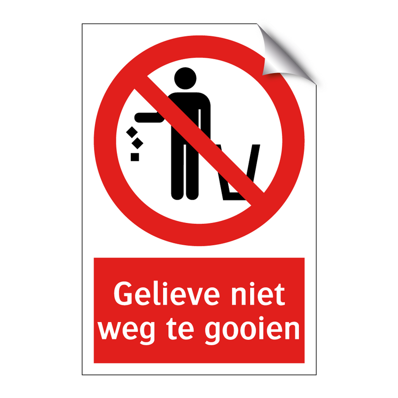 Gelieve niet weg te gooien