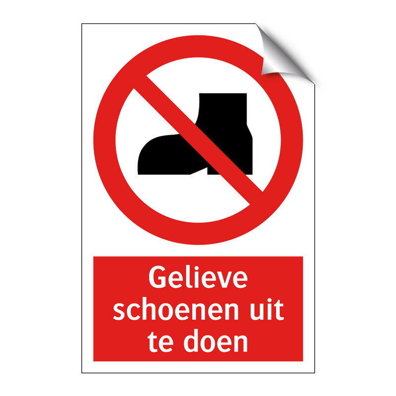 Gelieve schoenen uit te doen