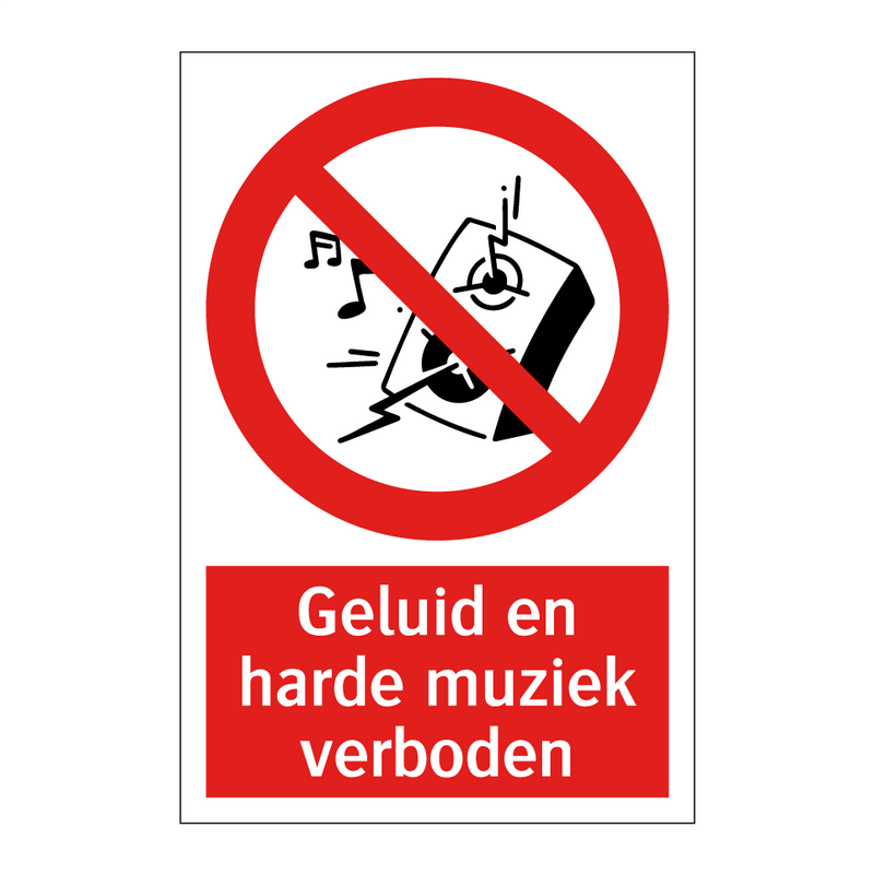Geluid en harde muziek verboden