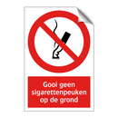 Gooi geen sigarettenpeuken op de grond