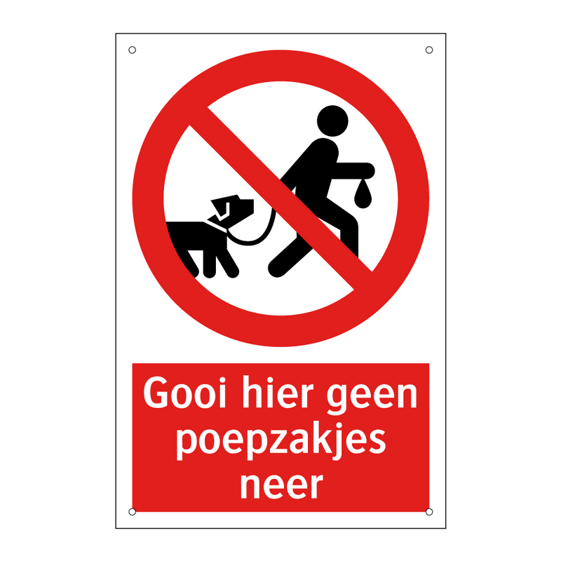 Gooi hier geen poepzakjes neer