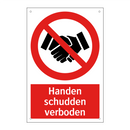 Handen schudden verboden