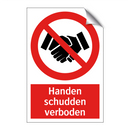 Handen schudden verboden