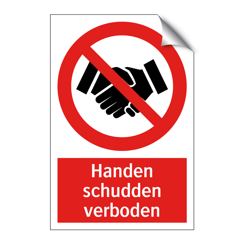 Handen schudden verboden