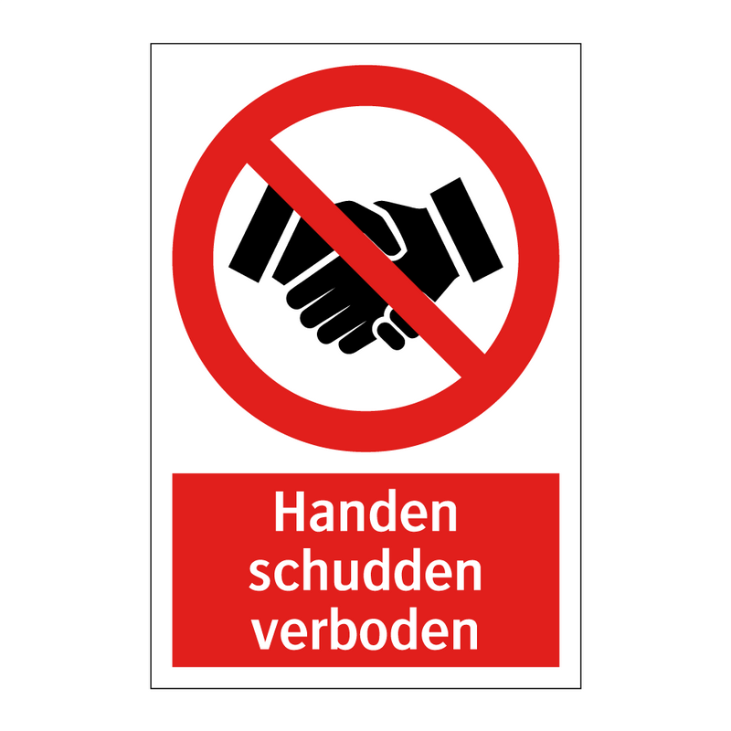 Handen schudden verboden