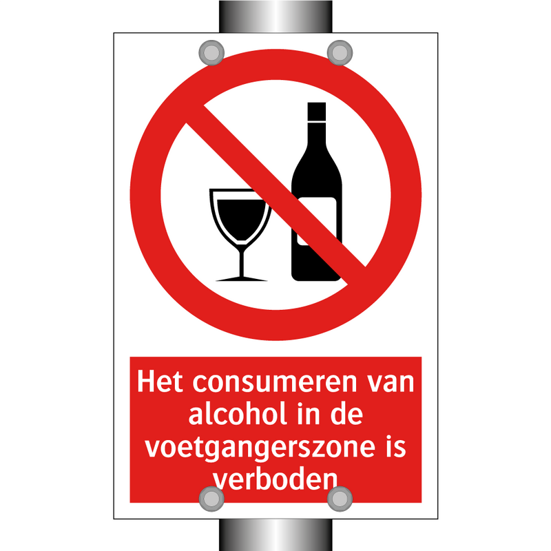 Het consumeren van alcohol in de voetgangerszone is verboden