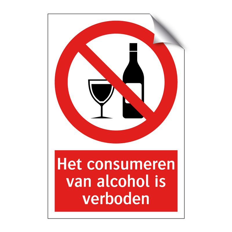 Het consumeren van alcohol is verboden