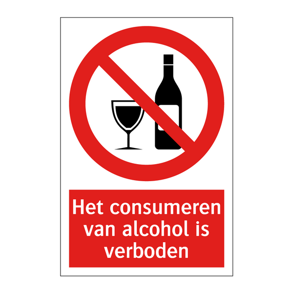 Het consumeren van alcohol is verboden