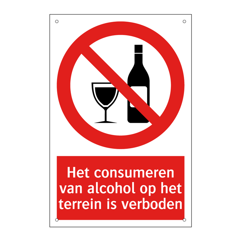 Het consumeren van alcohol op het terrein is verboden