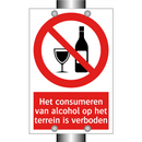 Het consumeren van alcohol op het terrein is verboden