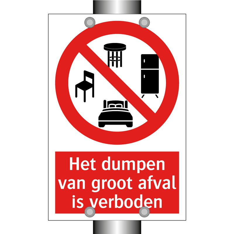 Het dumpen van groot afval is verboden