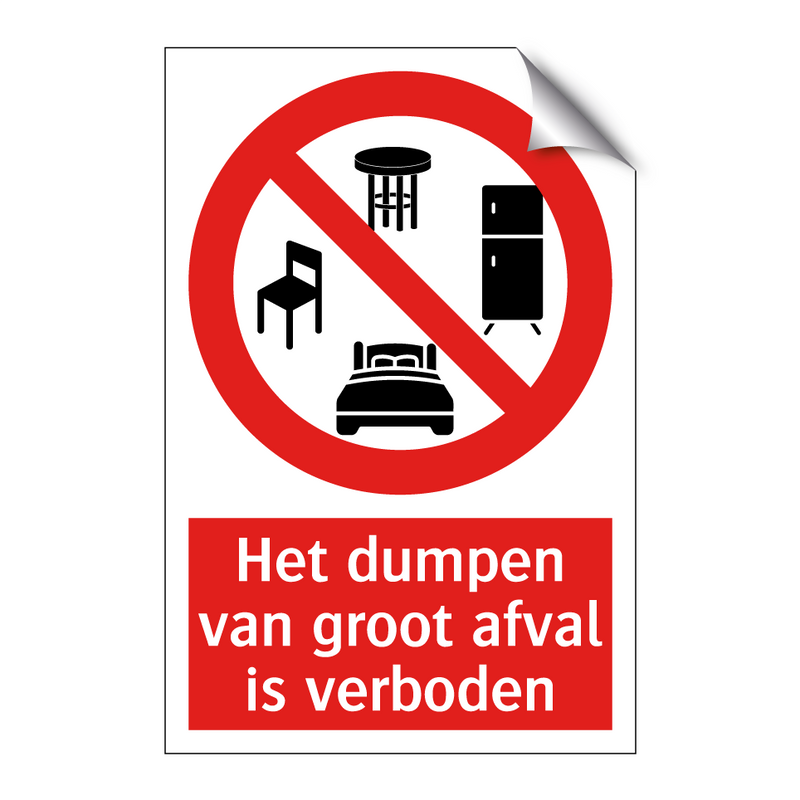 Het dumpen van groot afval is verboden