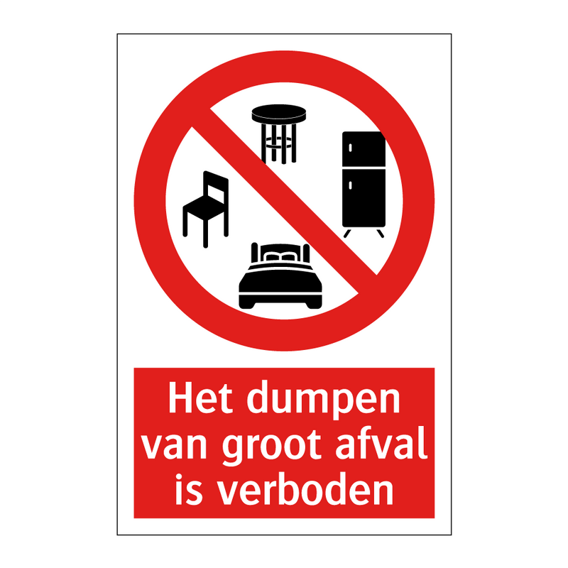 Het dumpen van groot afval is verboden