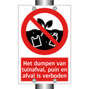Het dumpen van tuinafval, puin en afval is verboden