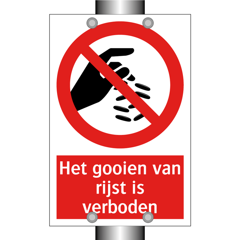 Het gooien van rijst is verboden