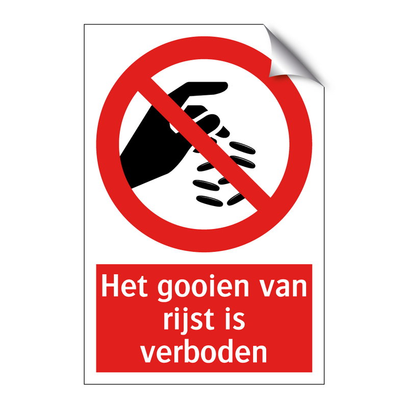 Het gooien van rijst is verboden