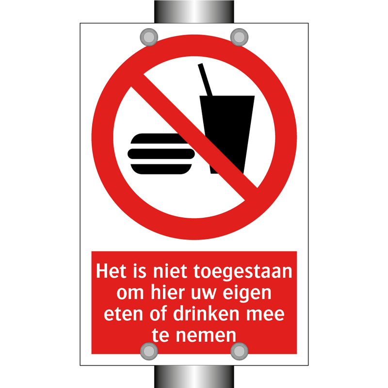 Het is niet toegestaan om hier uw eigen eten of drinken mee te nemen