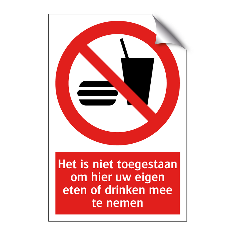 Het is niet toegestaan om hier uw eigen eten of drinken mee te nemen